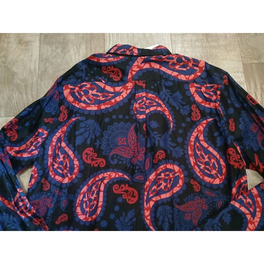 Diyanu Mens Tribal African Wear Paisley Print Button Up Long Sleeve Shirt 3XL - Picture 10 of 12